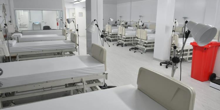 Interior del Hospital Modular de Monte Hermoso