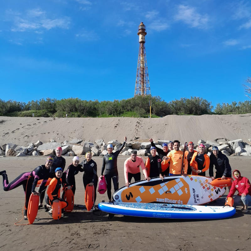 Clínica de natación en el mar Monte Hermoso 2024