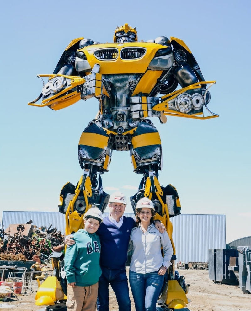 Escultura de Transformer en Bahía Blanca